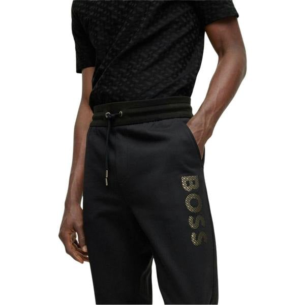Boss Mens Lamont Vertical Logo Slim Joggers - Black - 