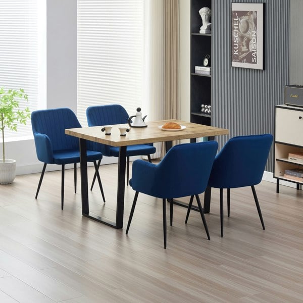 Indoor Living Colorado Dining Table with 4 Charlotte Velvet Chairs