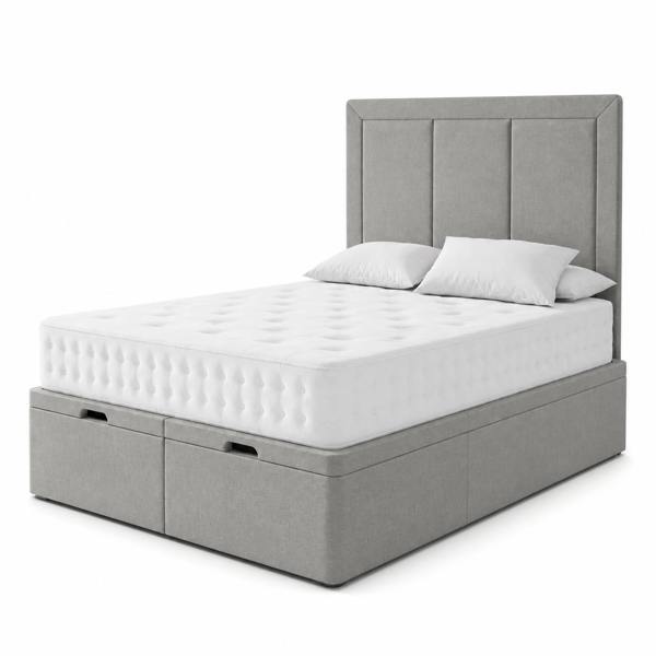 Great British Beds Panama Divan Ottoman Bed - Silver Plush