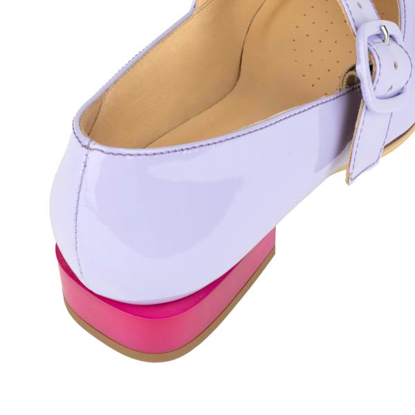 Embassy London Bliss - Lavender & Rose - Women's block heel square toe patent leather Mary-Jane