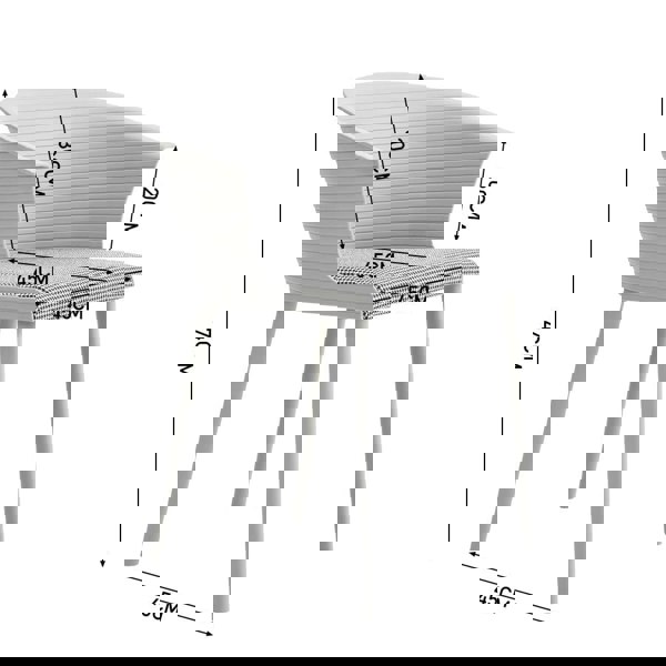 Modern Gray Plastic Chairs, Set of Four, Durable and Lightweight Living and Home