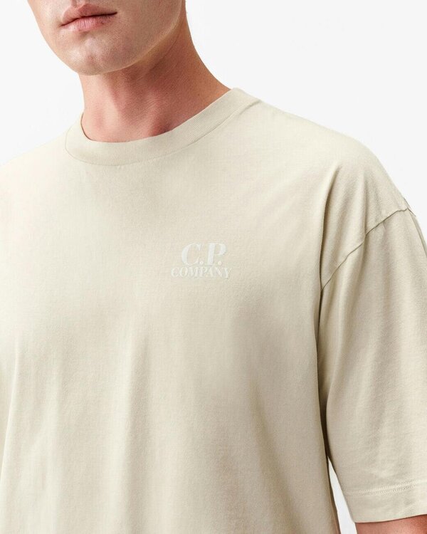 C.P. Company 30/1 Jersey British Sailor Mens T-Shirt - Silver Birch 120