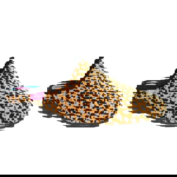 Lunar Womens/Ladies Ghana Cheetah Slippers - Brown/Black - 