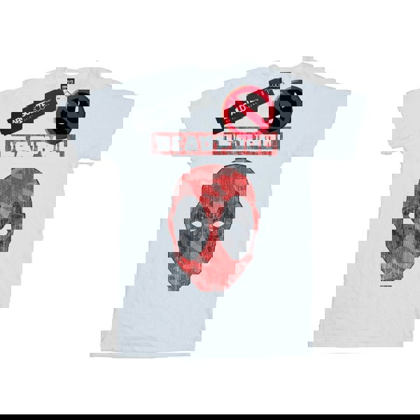 Marvel Mens Deadpool Camo Head T-Shirt - White