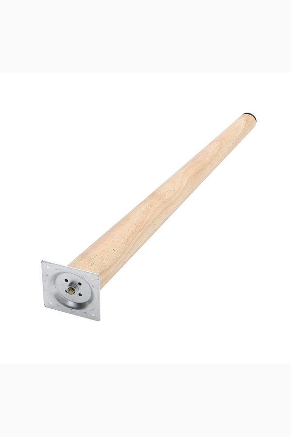 Living and Home 4Pcs 45cm H Natural Round 10° Tilted Oak Furniture Replacement Legs with Flat Corner Galvanized Fixed Iron Plates