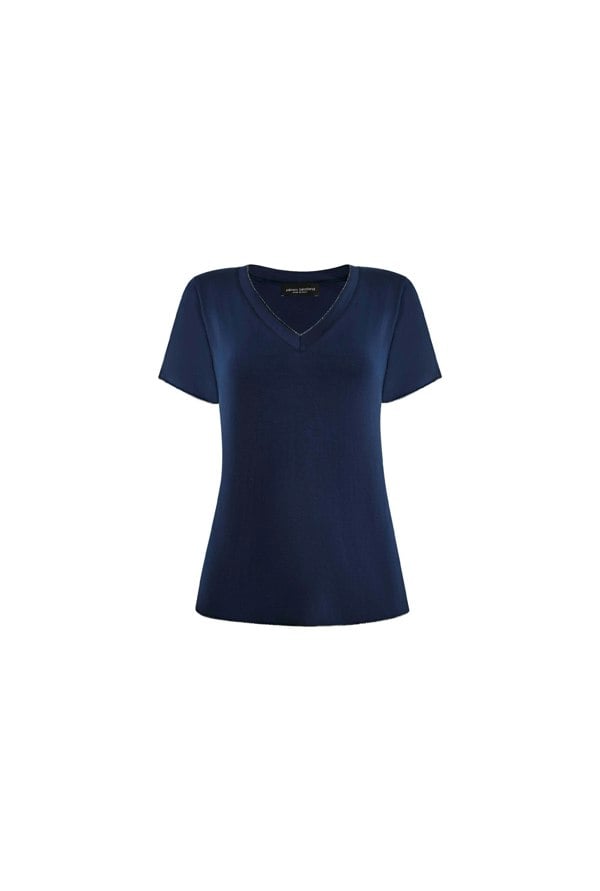 James Lakeland V-neck Navy T-shirt