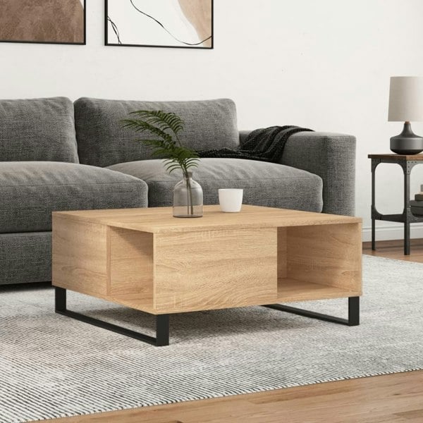 Berkfield Coffee Table Sonoma Oak 80x80x36.5 cm Engineered Wood