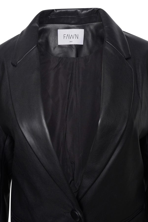 Fawn Trisha Faux Leather Jacket - Black