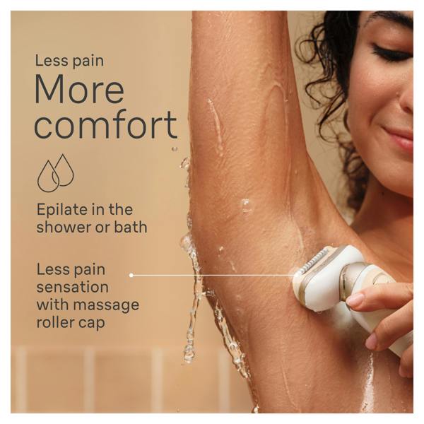 Braun Silk-épil 9 Flex, Epilator For Easy Hair Removal, 9-041 3D, White/Gold