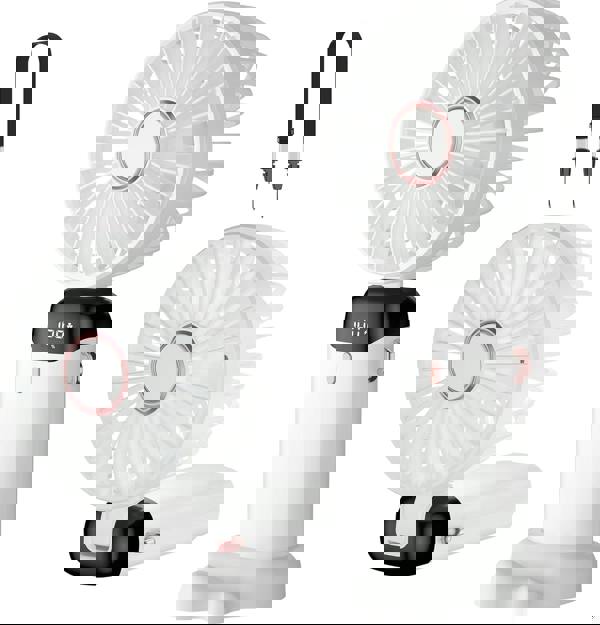 Dyzi 2-in-1 Portable Travel Mini USB-C Rechargeable Handheld & Table Fan