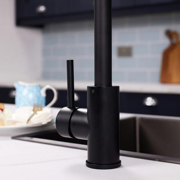 Flode Arendal | Single Lever Kitchen Sink Mixer Tap with Swivel Spout | Matt Black Finish