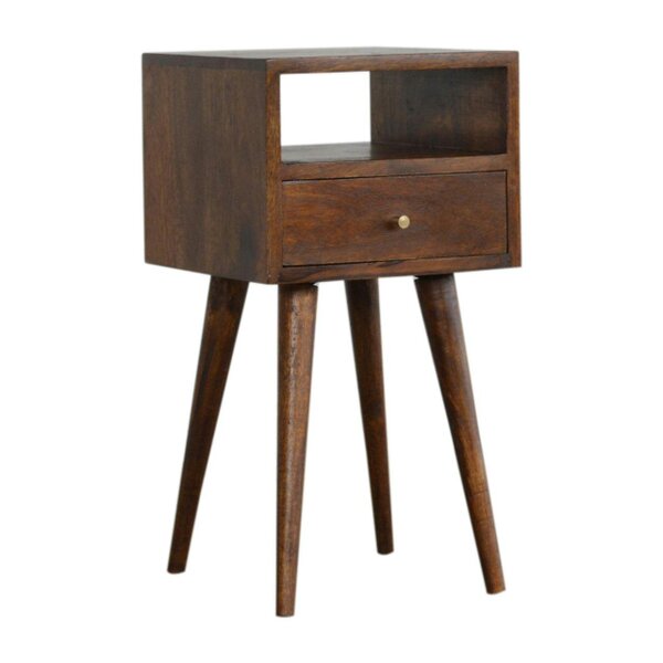 Wyld Haus Olbia Mini Chestnut Mango Wood Bedside Table with Drawer