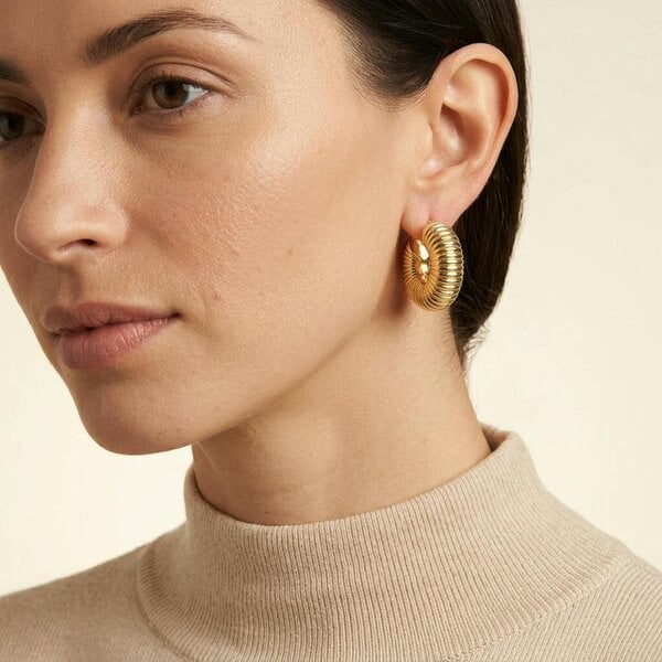 Cachet London Fifer Gold Hoop Earrings