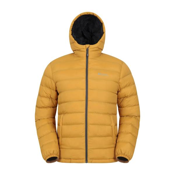 Mountain Warehouse Mens Seasons Faux Fur Lined Padded Jacket - Mustard - 