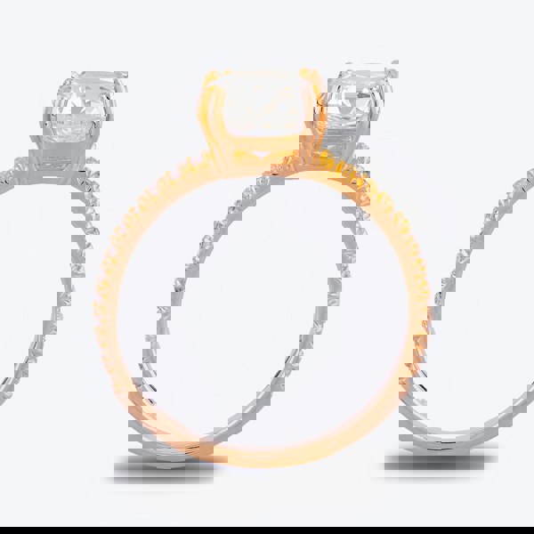 Starbright Rose Cushion-Cut Cubic Zirconia Shouldered Ring R6219 3A RGP