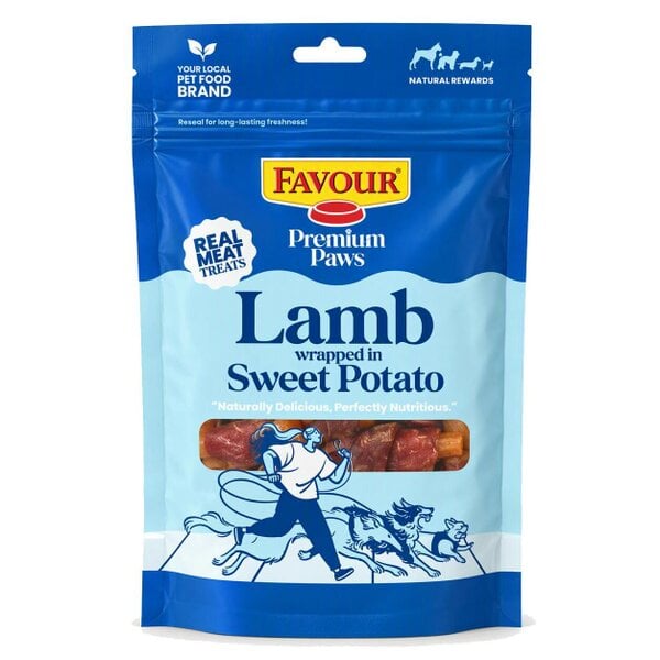 Favour Premium Paws Lamb wrapped in Sweet Potato 100g