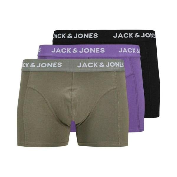 Jack And Jones Mens Solid Boxer Shorts (Pack of 3) - Agave Green - 