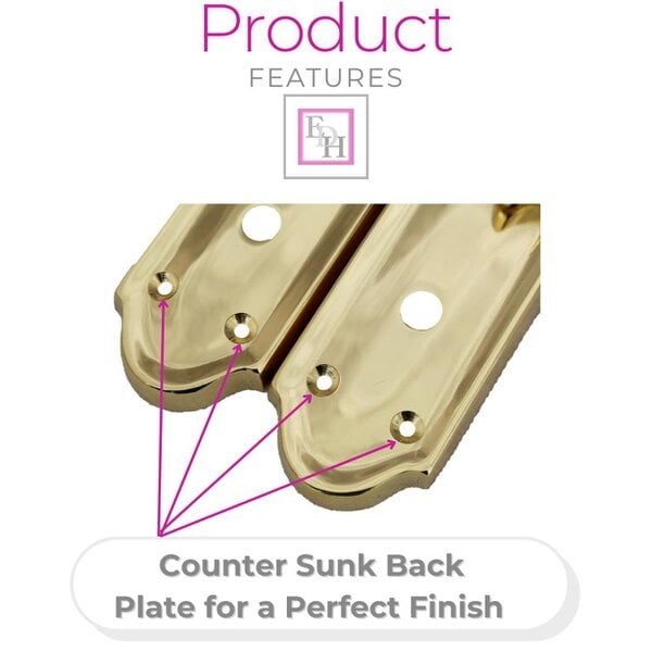 EDH Door Hardware Brass Door Handles - Askworth Internal Door Handles with Bathroom Sash Lock
