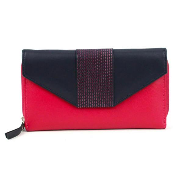 Eastern Counties Leather Sofia Leather Purse - Pink/Navy - 