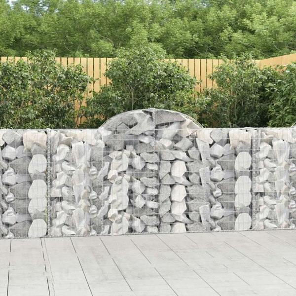 Berkfield Arched Gabion Baskets 8 pcs 200x30x100/120 cm Galvanised Iron