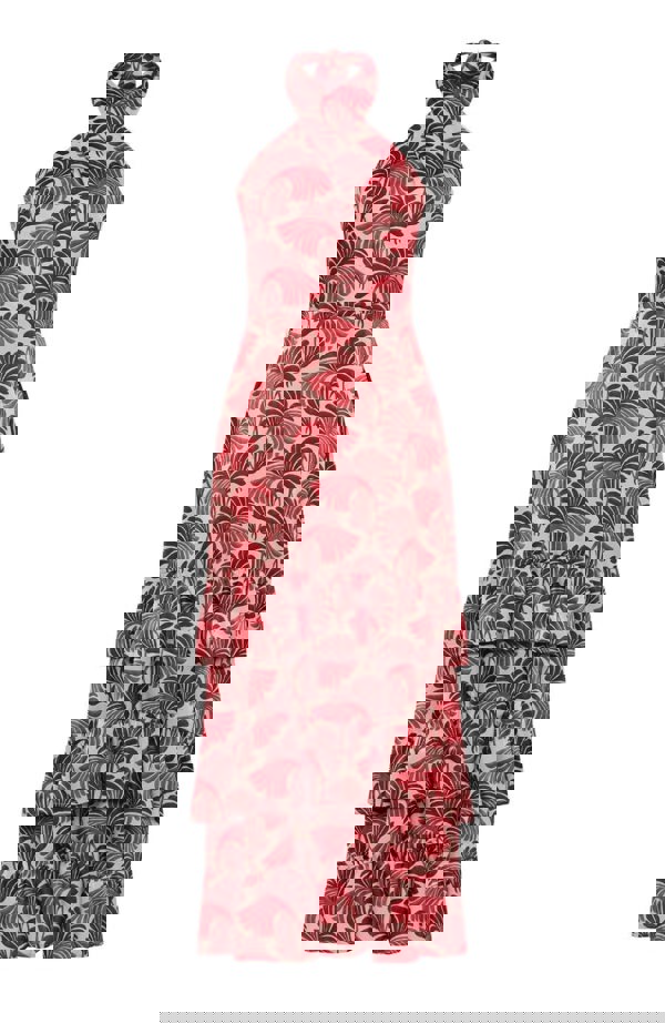 Rewritten London Jamie Dress in Pink Fan Print