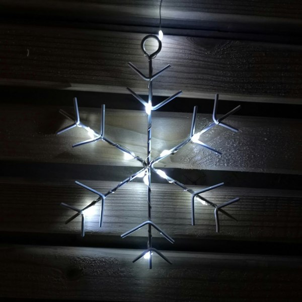 Samuel Alexander 1.2m Battery Operated Snowflake Curtain Christmas Lights with 147 White LEDs