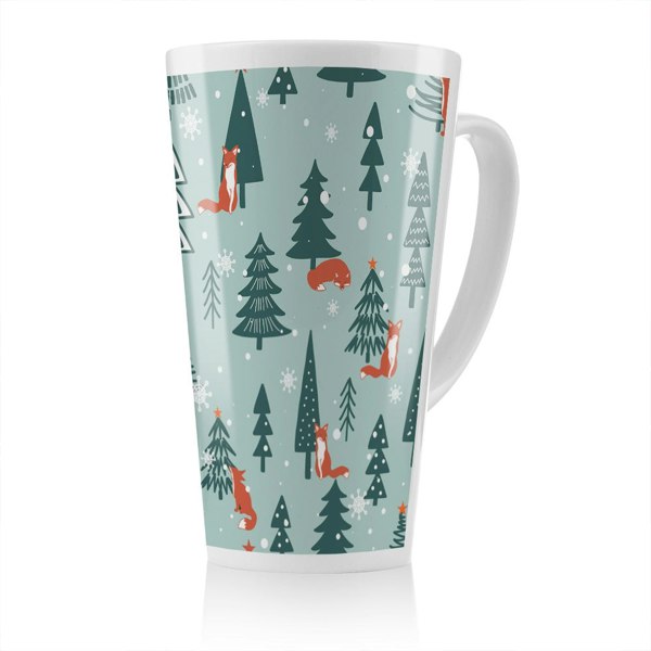 Benjamin Tate Design Fir-Trees Snow Dining Latte Mug