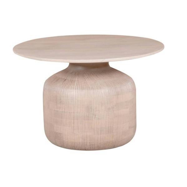 Wyld Haus Chicago Cane and Natural Mango Wood Round Coffee Table