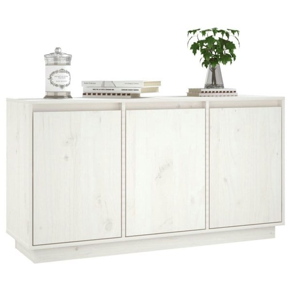 Berkfield Sideboard White 111x34x60 cm Solid Wood Pine
