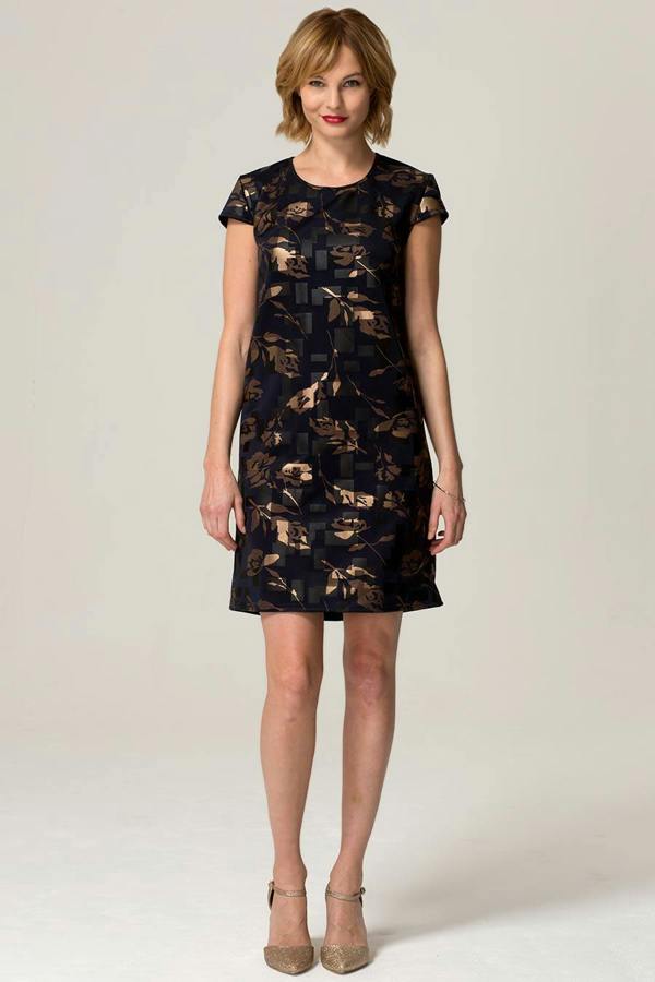 HotSquash Capped Sleeve Floral Shift Dress