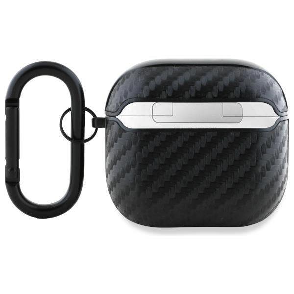 BMW M Series Carbon Double Metal Logo Case for AirPods 4 Black - BMA4WMPUCA2