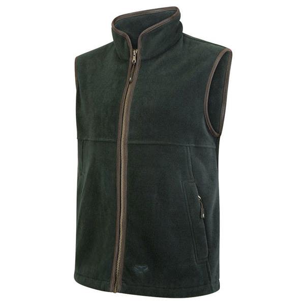Hoggs of Fife Stenton technical fleece gilet in pine, durable outdoor layer for gamekeepers and shooters