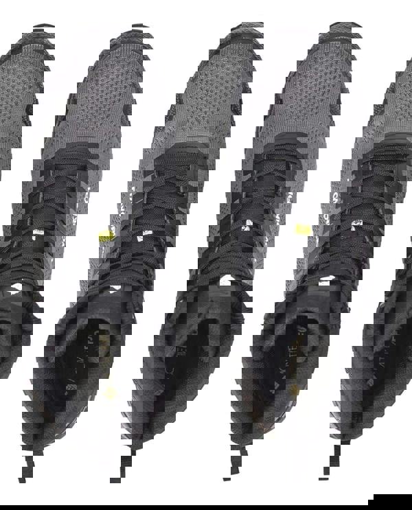 TOWORKFOR Super Set Mens/Womens Composite S1P Safety Boots, top view of black and gray safety shoes with breathable mesh and reinforced toe area.