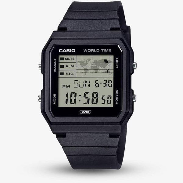 Casio Unisex Black Square Worldmap Digital Watch LF-30W-1AEF