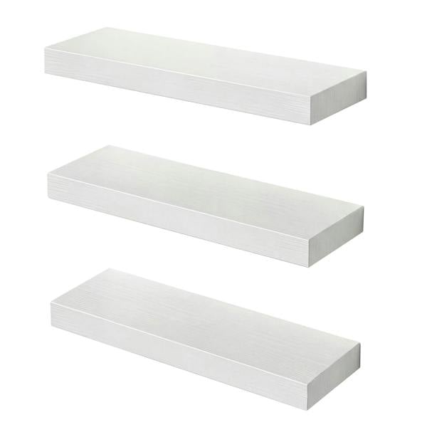 Levede Floating Shelf Wall Storage Screw Mounted Rustic Home Decor 3 PCS White