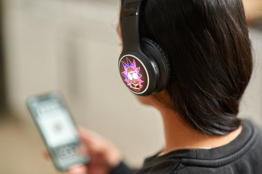 Lazerbuilt | Rick & Morty Light-Up Bluetooth Headphohnes