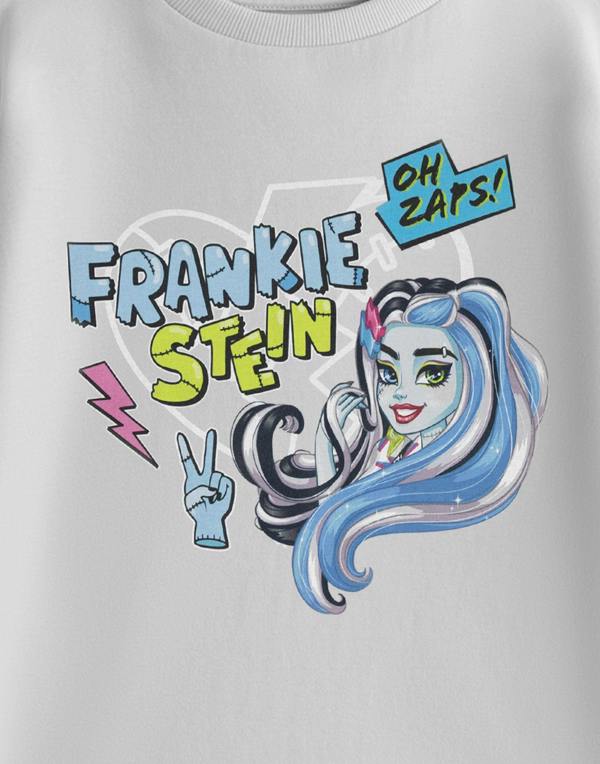 Vanilla Underground Monster High Girls Grey Frankie Stein Short Sleeved T-Shirt