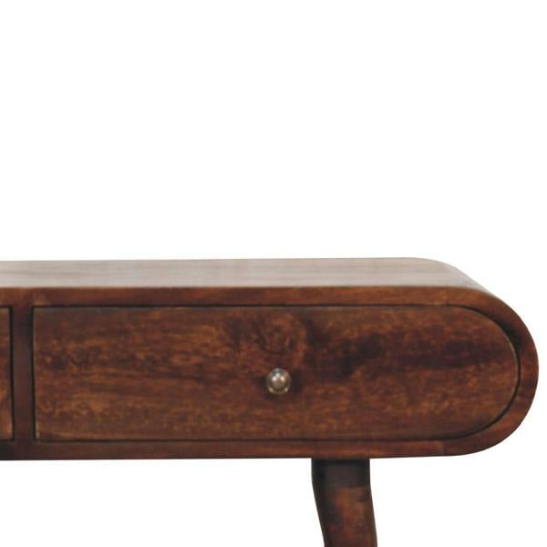 Artisan Furniture Light Walnut Curved Edge Console Table