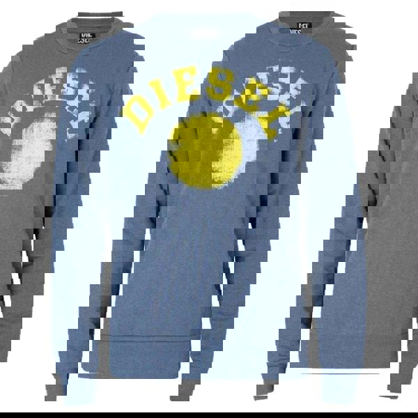 Diesel Unisex Adult Distressed Dot Logo Sweatshirt - Blue - 