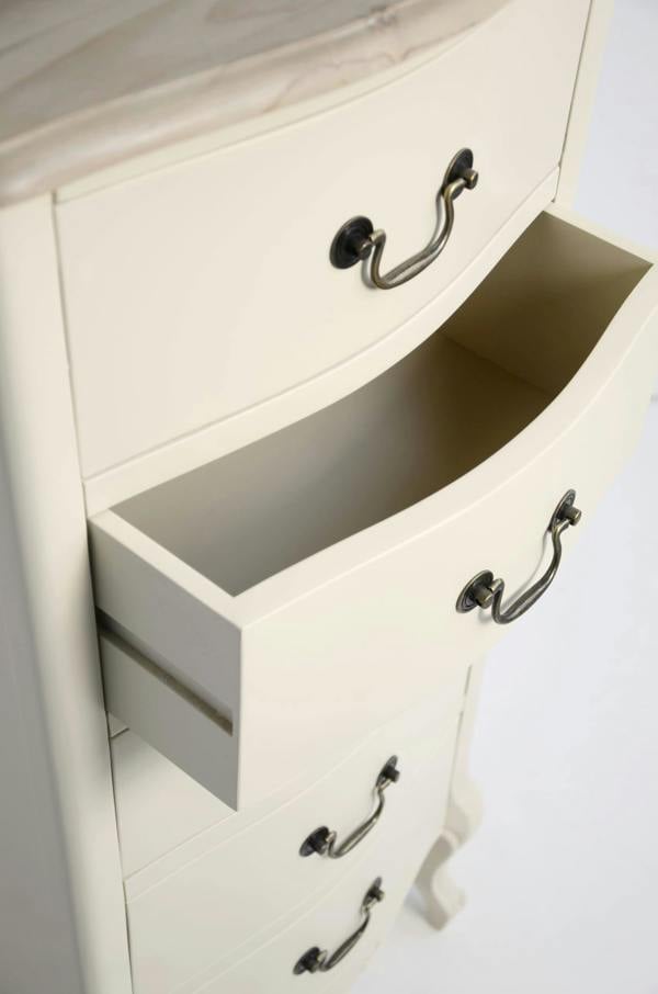 Statement Furniture Juliette Tallboy 5 Drawer French Style Bedroom Chest