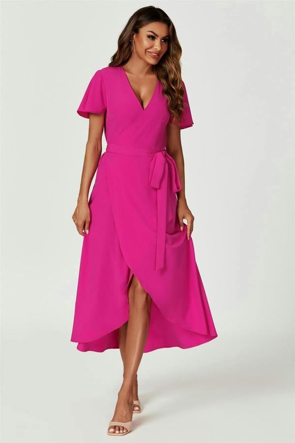 FS Collection Wrap Dress In Magenta