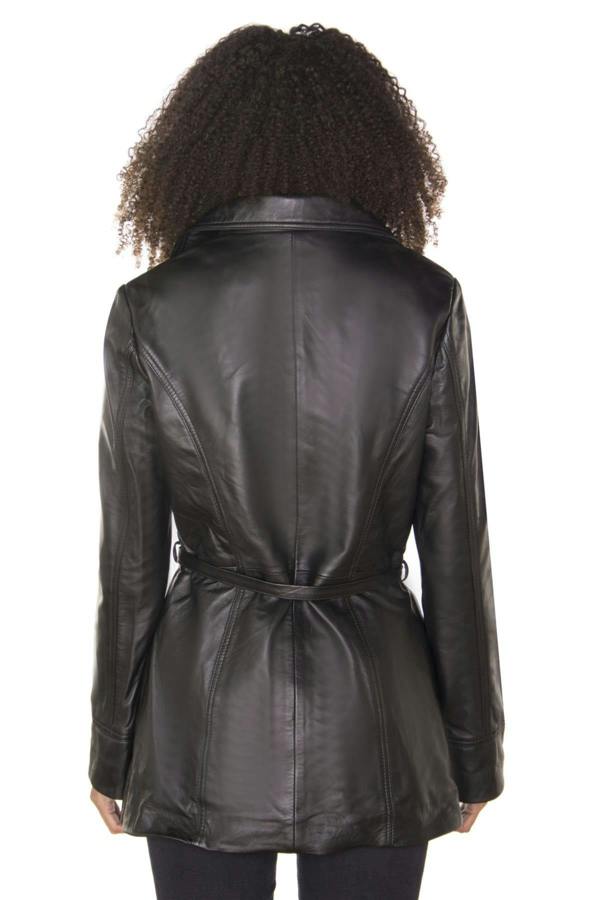 Infinity Leather Womens Leather Long Biker Jacket-Muscat