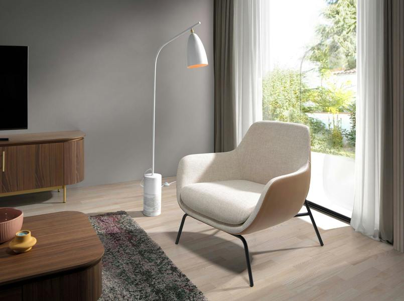 Angel Cerdá Marble and White Steel Floor Lamp 8036