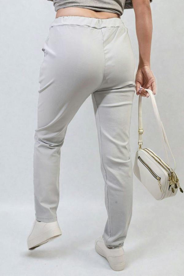 Delilah Casual Drawstring Trousers - Grey