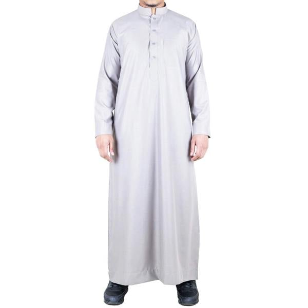 Infinity Leather Mens Thobe Jubba Saudi Islamic Arabic Eid Cotton Kaftan Jubbah Umrah Robe