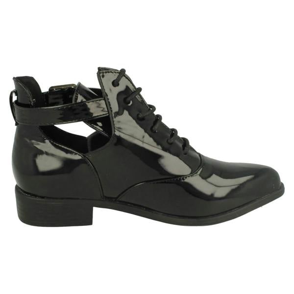 Spot On Ladies Spot On Cut Out Ankle Boots