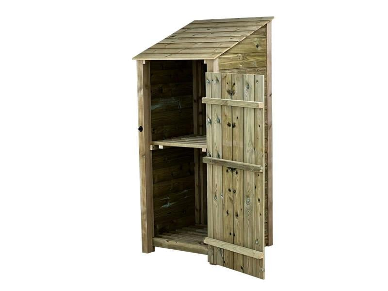 Arbor Garden Solutions Wooden Premium Tongue/Groove Log Store with Door and Shelf (W-79cm, H-126cm or H-180cm, D-88cm)
