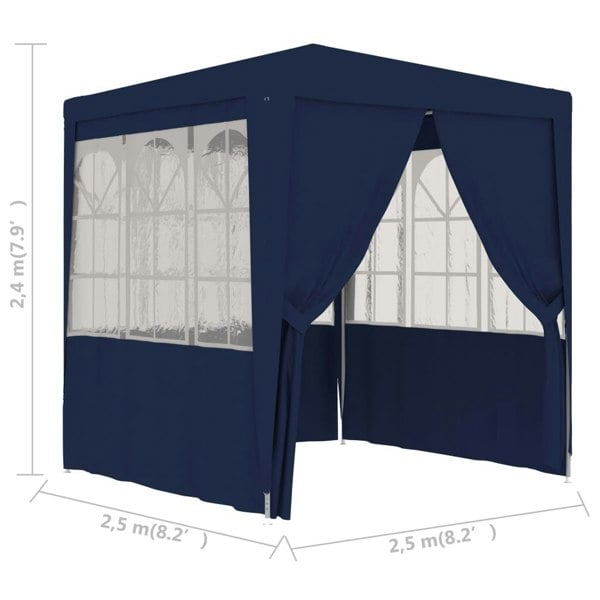 Berkfield Professional Party Tent with Side Walls 2.5x2.5 m Blue 90 g/m2