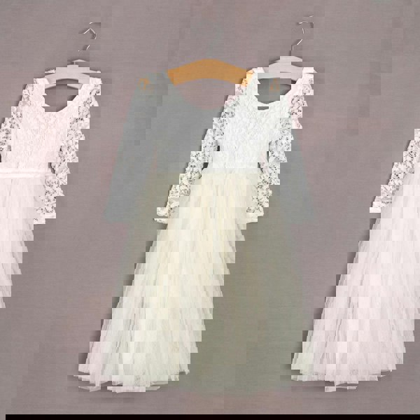 Ivory cream long sleeve dress