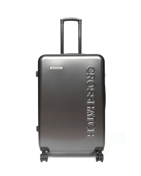Crosshatch Escapade Embossed Suitcase 3pk Charcoal